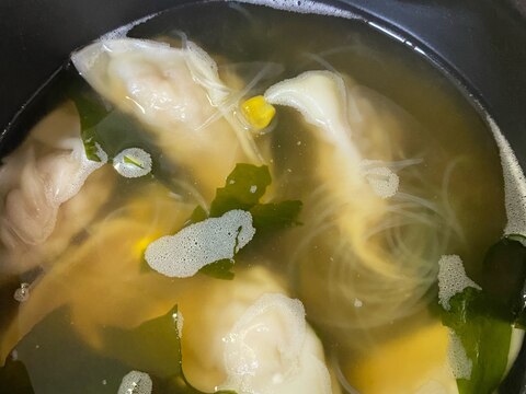 餃子と春雨スープ